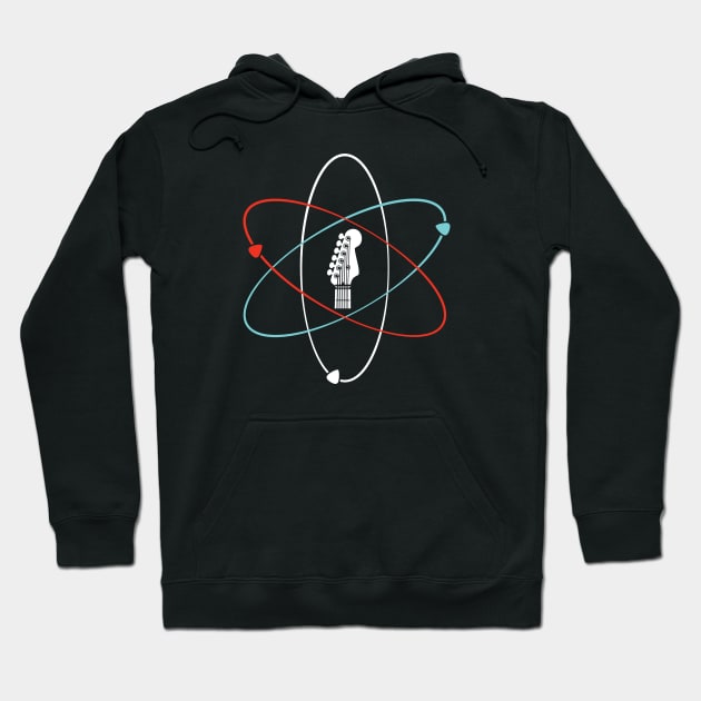 Electric Guitar Headstock Atom Symbol Hoodie by nightsworthy